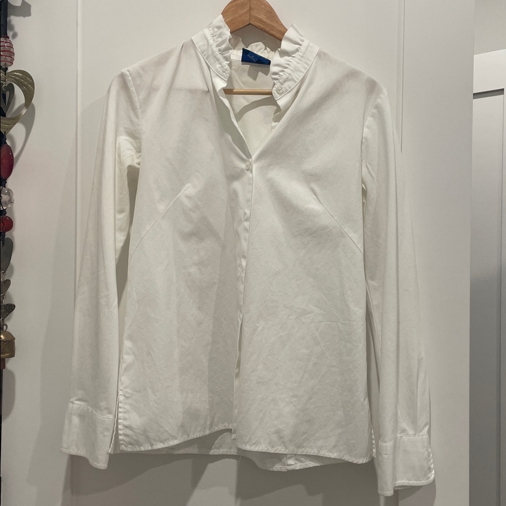 Pendleton White Ruffled Collar Top - Picture 3 of 6